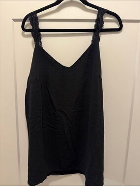 🆕 Culture Code Black Lace Strap Camisole Top With Lining. XL. NWT!🔥🔥